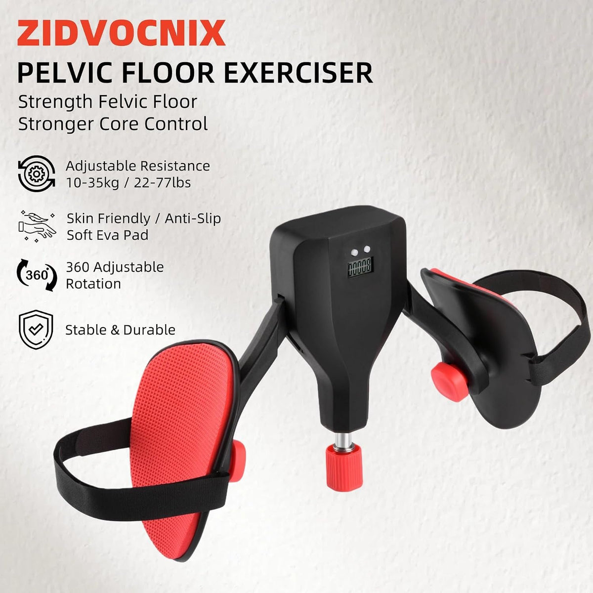 Thigh Trainer Master, 22-77lbs Adjustable Inner Thigh Exerciser for Pelvic Floor Strengthening, Kegel Exercise Equipment for Women and Men, Leg Shaping, Yoga and Home Workout