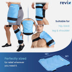 REVIX Hip Ice Pack Wrap with Straps, Reusable Gel Cold Compression for Hip Replacement, Soft Plush Lined Cold Packs for Sciatic Nerve Discomfort Relief