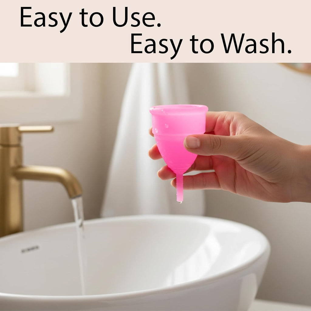 Reusable Menstrual Cup for Women | FDA Approved | Made of Ultra Soft 100% Medical Grade Silicone | Odour, Rash & Itch-Free Period | Leak-Proof Protection for 8-10 Hours, Pack of- 1