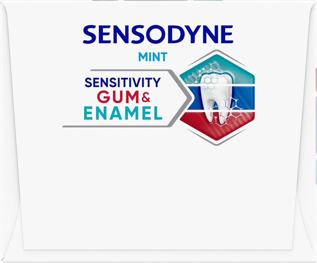 Sensodyne Sensitivity Gum and Enamel Toothpaste, 3.4 Ounces x 3 | Triple Protection, Refreshing Fluoride Toothpaste, Mint Flavor, Helps Restore Gum Health, Rehardening The Enamel