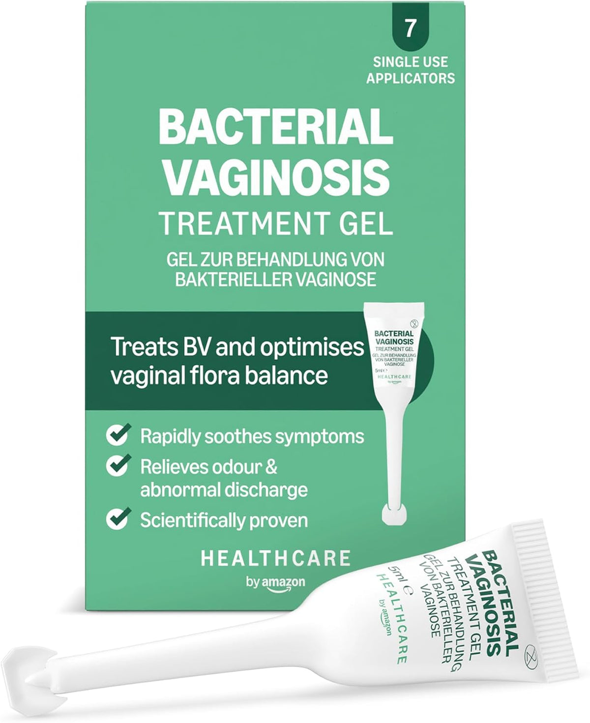 Healthcare by Amazon Bacterial Vaginosis Treatment Gel, 5 ml (Pack of 7), (formerly Amazon Basic Care); Packaging May Vary