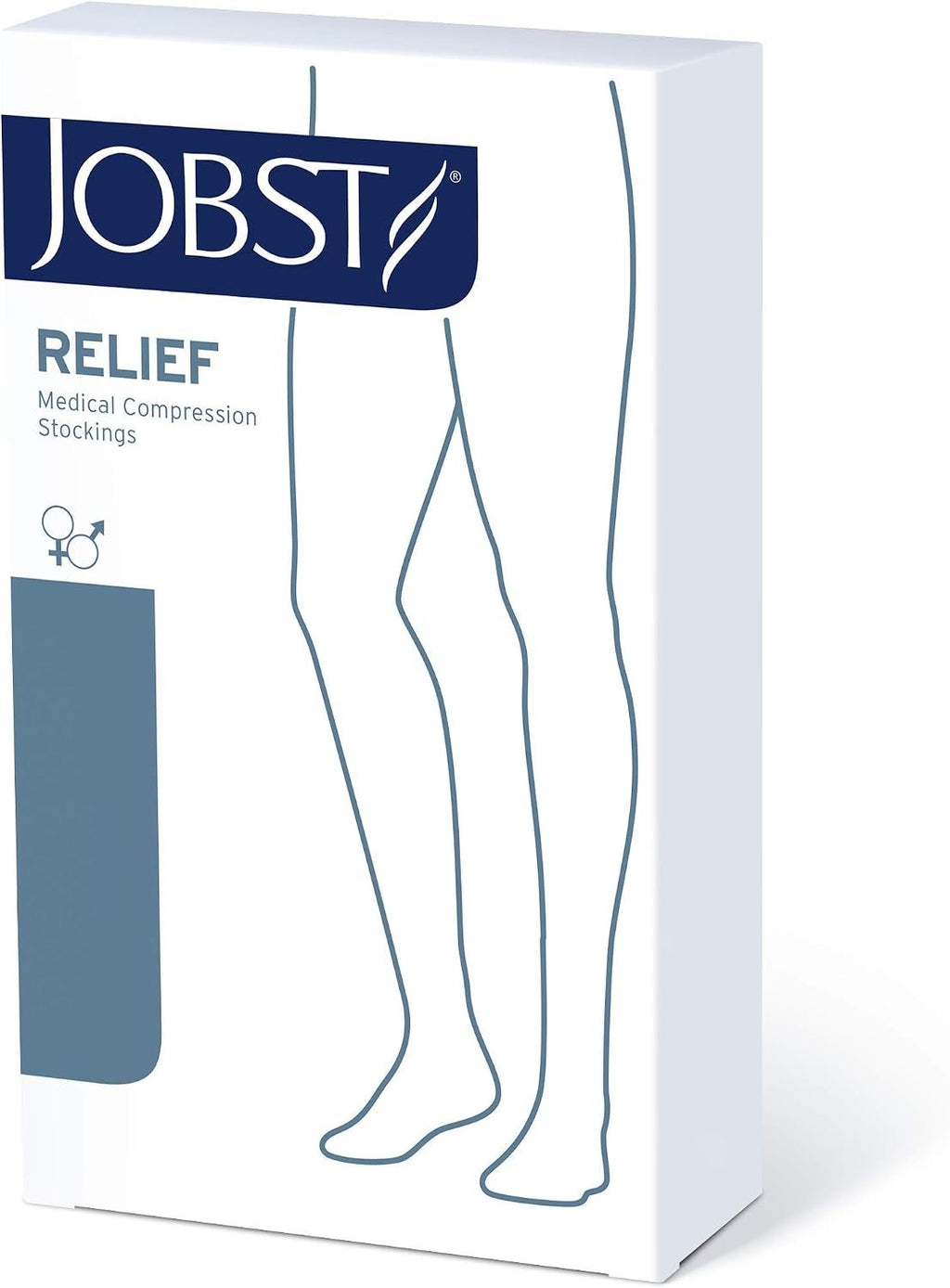 JOBST Relief 15-20 mmHg Knee High Graduated Compression Stockings - Regular Band, Closed Toe