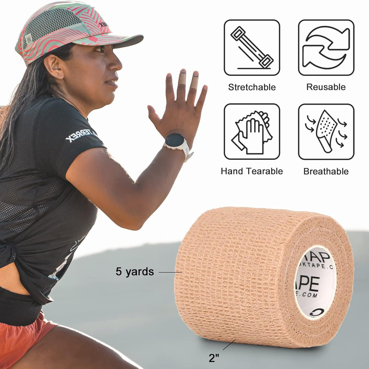 OK TAPE Self Adherent Cohesive Bandages Wrap 12Packs 2" x 5 Yards | Non-Woven Elastic for Thumb Finger Wrist Ankle Self Adhesive Bandage Wrap Breathable Vet Wrap Bandages Tape (Mixed Colors)