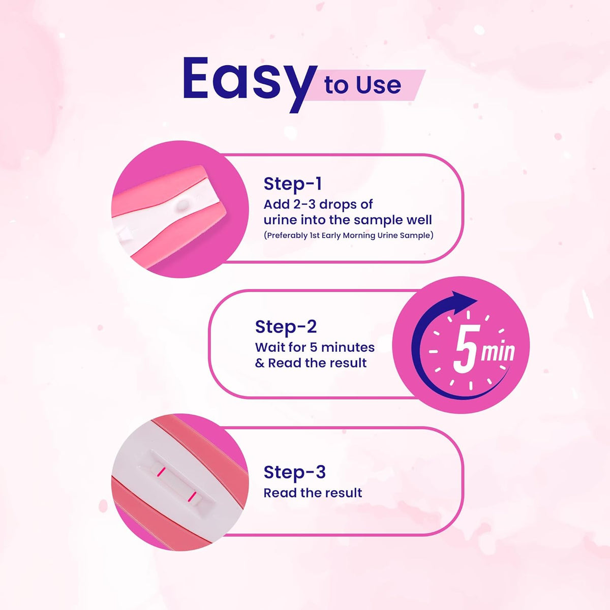 Leeford Pregabless Pregnancy Test Kit | AT Home Pregnancy Test | 1 Step HCG Urine Test | Accurate Result in 3-5 Minutes | Home Pregnancy Check | Single-Use Device with Dropper | Accurate & Easy to Use | Pack of 4
