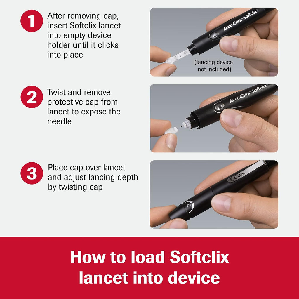 Accu-Chek Softclix Diabetes Lancets, 2 Packs of 100 | Diabetic Blood Glucose Testing