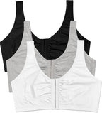 Fruit of the Loom Woment's Front Close Racerback Sport Bra 2 Pack