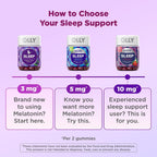 OLLY Sleep Support Gummy Supplement,* 3 mg Melatonin, L-Theanine - 70 Count