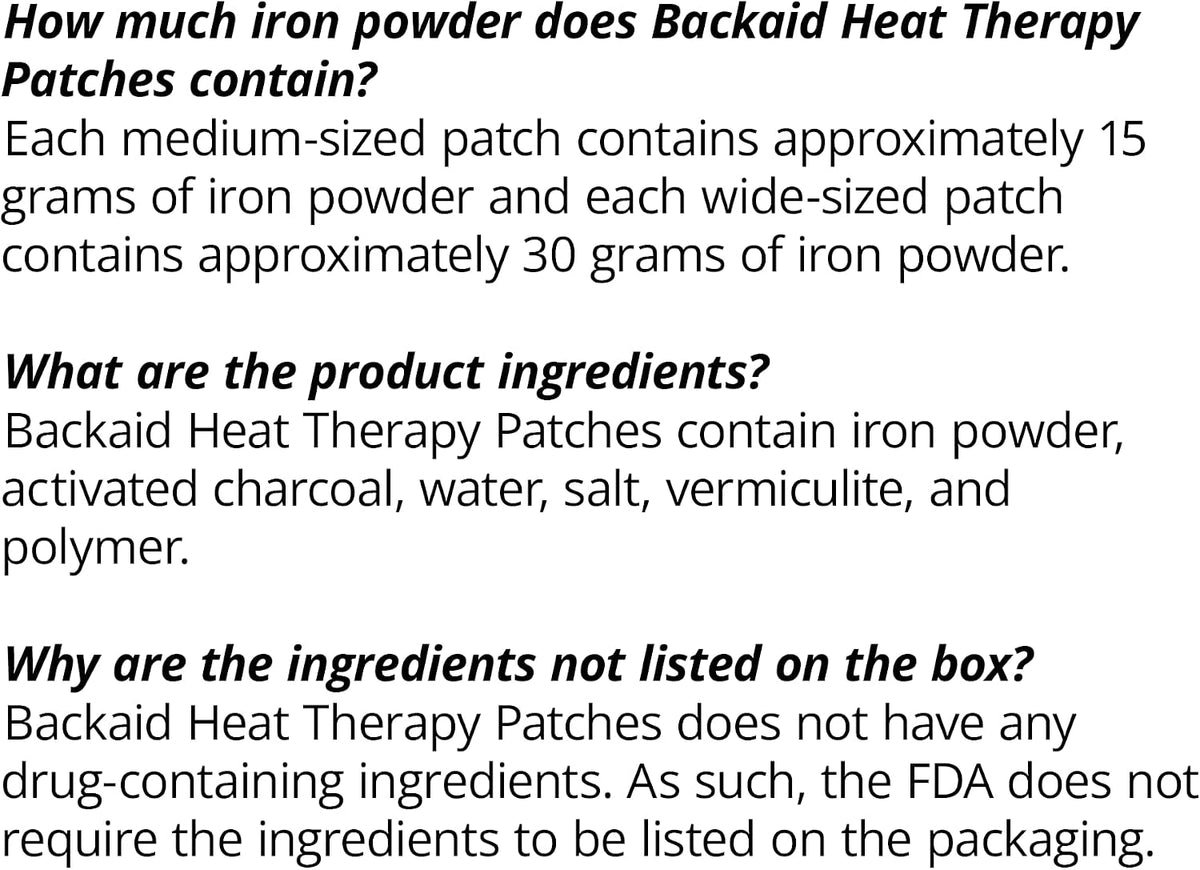 Backaid Heat Therapy Patch, Air-Activated Therapeutic Heat, Wide, 6 Count