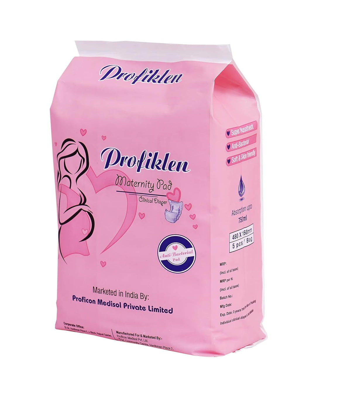 Ultra Absorption Maternity Pads For Women | Sanitary Pads For After-Delivery| Disposable Period Pad For Protection, Postpartum & Overnight Use, Heavy Flow - 5 Pads/Pack (Pack of 1)