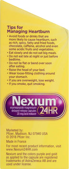 Nexium 24HR Acid Reducer Heartburn Relief Capsules, 42 Count | All-Day and All-Night Protection from Frequent Heartburn, Heartburn Medicine with Esomeprazole Magnesium