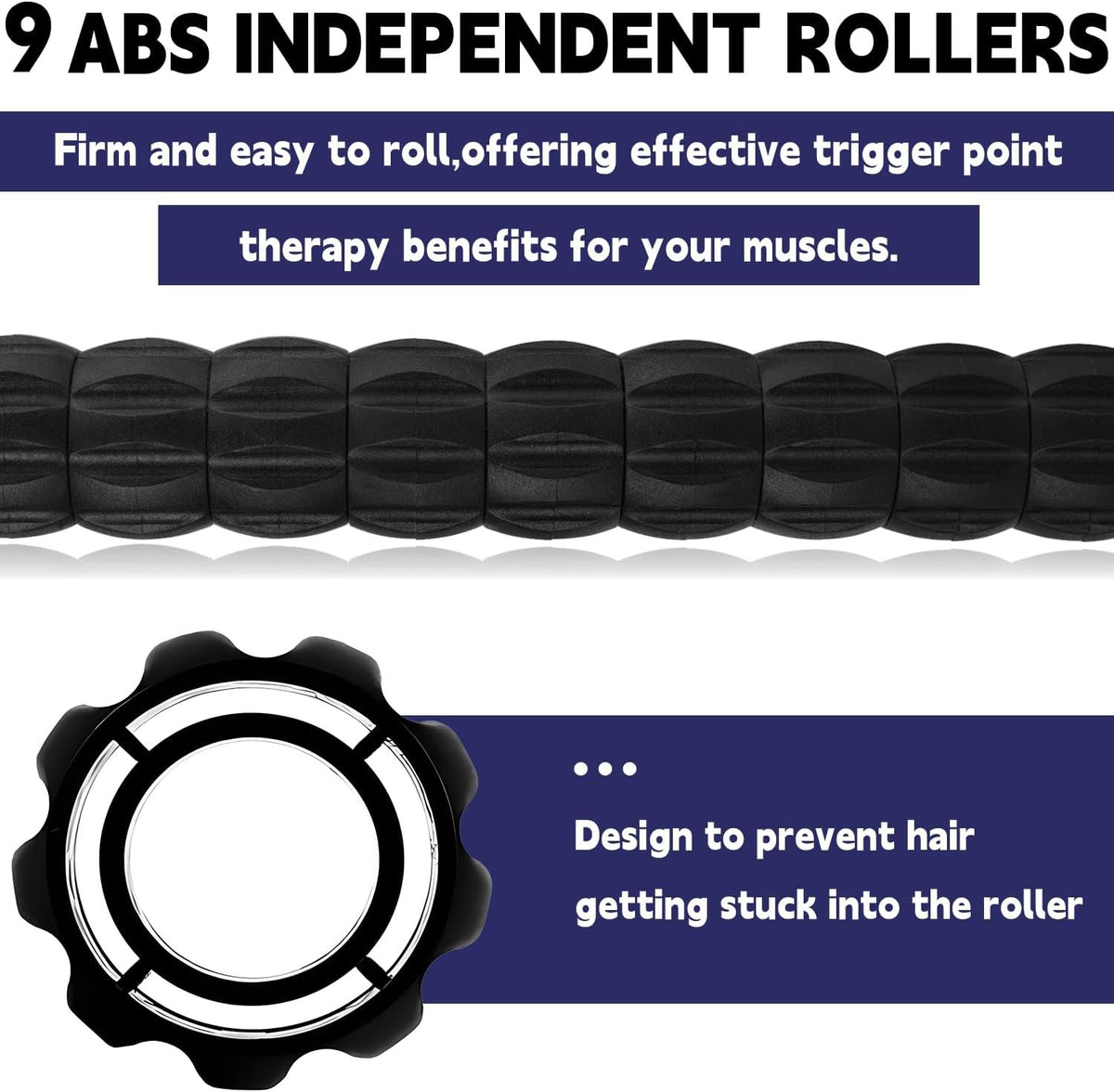 Massage Roller Stick,Muscle Roller Stick for Athletes,Liposuction Massage Roller for Lymphatic Drainage, for Relief Muscle Soreness, Trigger Points, Help Runner Legs, Back Recovery