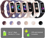 Fitness Tracker with 24/7 Heart Rate Blood Pressure Blood Oxygen Sleep Monitor, 1.1" AMOLED Touch Screen Activity Trackers, Waterproof Step Counter Health Pedometer for Women