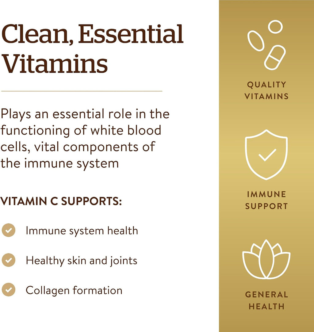 Solgar Vitamin C 1000 mg, 250 Vegetable Capsules, Non-GMO, Gluten Free