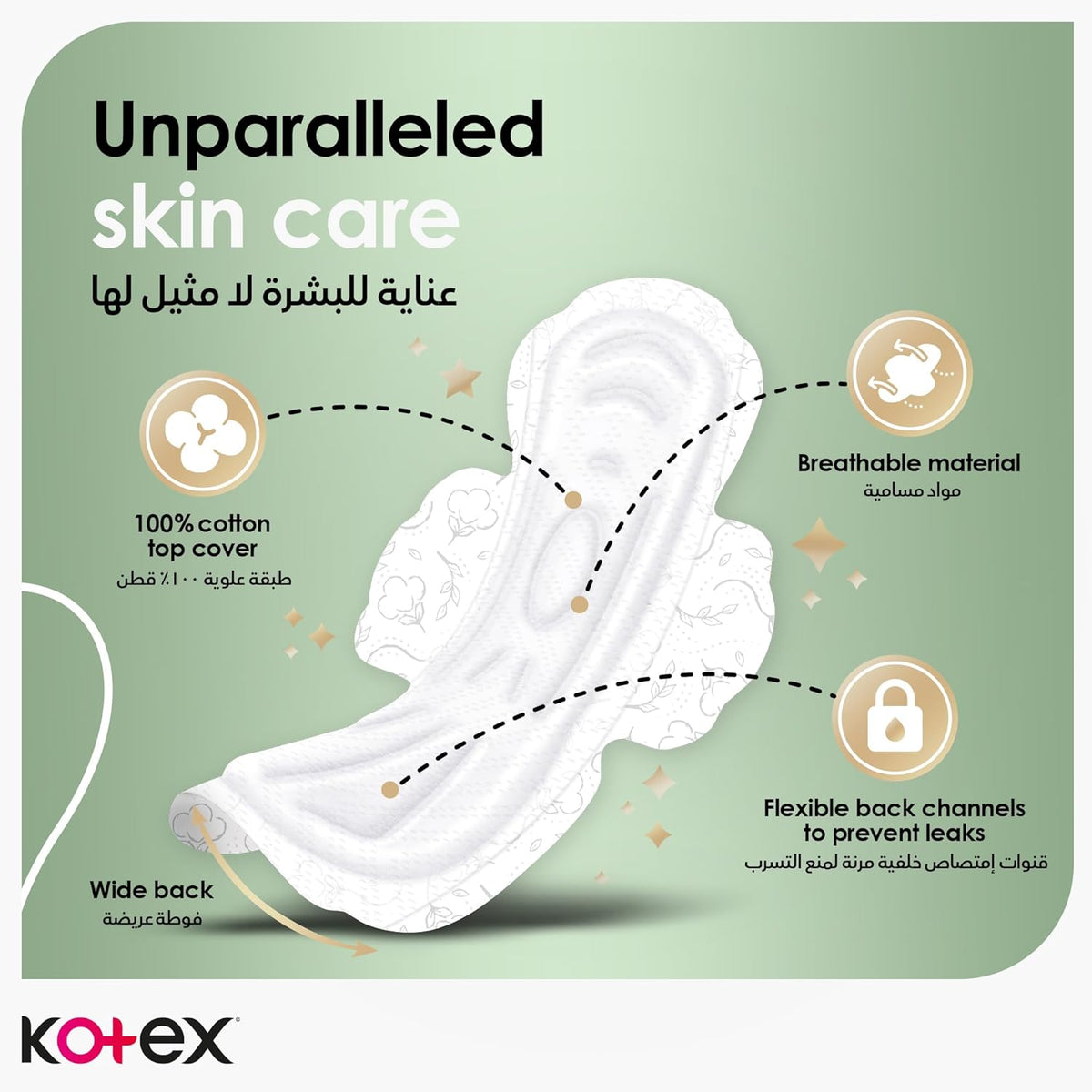 Kotex Sanitary Pads 100% Cotton With Wings
