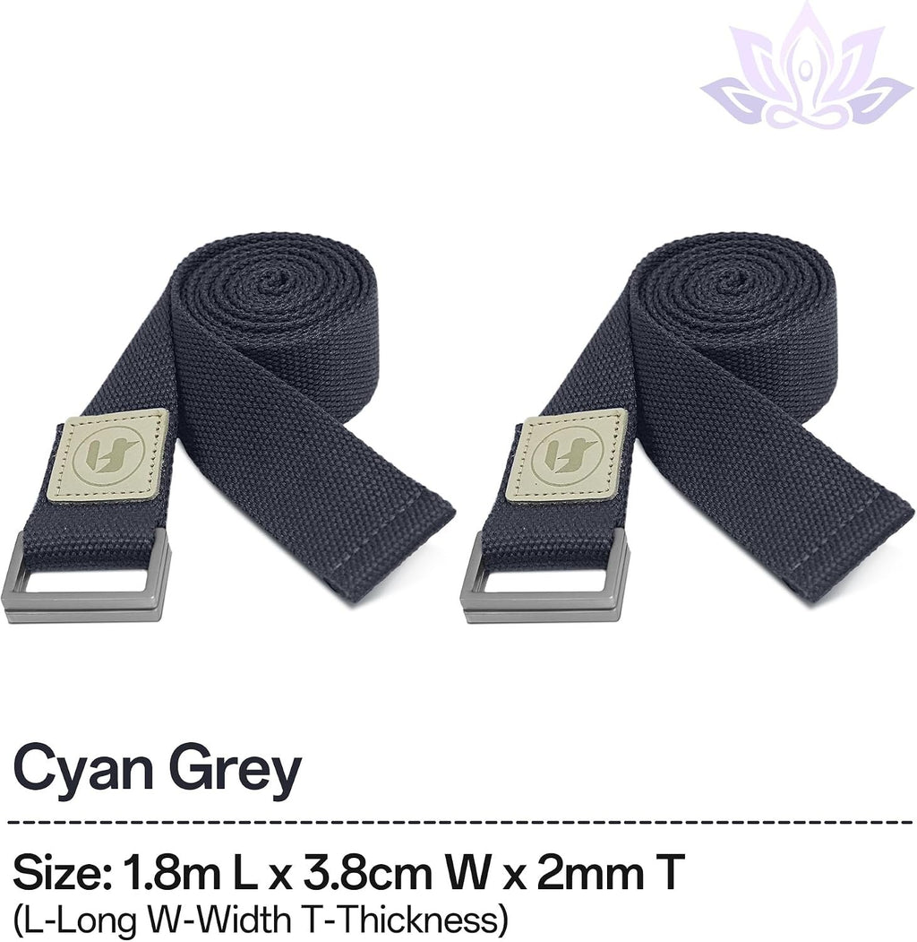Yoga Straps 1.8M or 2.5M, Durable Cotton Yoga Straps for Stretching, Adjustable Yoga Belt Strap for Yoga, Dance, Gym Workouts