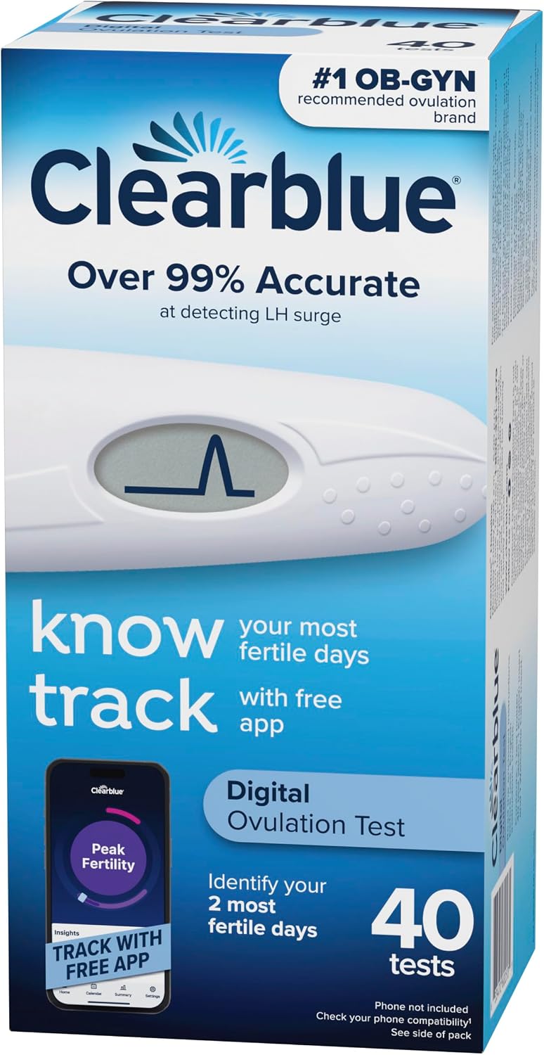 Clearblue Ovulation Test with Clear Digital Results, Over 99% Accurate at Detecting LH Surge, 40 Ct