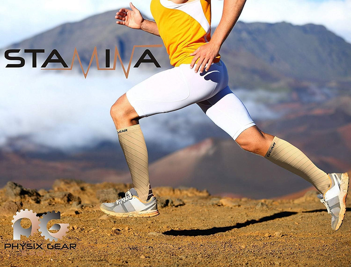 Physix Gear Compression Socks 20-30 mmHg - Men & Women - Running, Nurses, Shin Splints, Flight, Travel