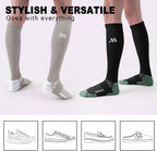 Compression Socks for Women and Men,Mild Support(3 Pairs) Unisex | Knee High,Graduated Compression,L/R Foot Labels,Breathable Fabric,Best for Flying/Nurses/Travel/Cycling/Pregnancy/Daily Wear