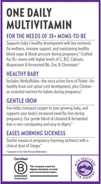 New Chapter One Daily Prenatal Multivitamin 35+, 90 Count | Enhanced Formula with Methylfolate and Choline for Healthy Mom and Baby, Gluten Free and Non-GMO, Made for Ages 35+