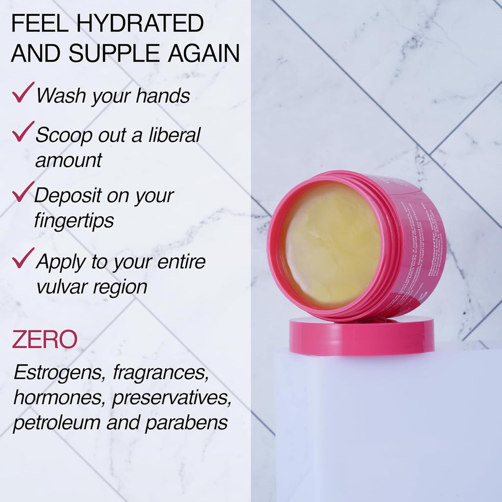 Vanibiss Natural Vulva Balm, Estrogen-Free Vaginal Moisturizer for External Use, Intimate Skin Cream for Dryness, Irritation and Itching, Daily Vulva Hydration and Menopause Comfort for Women (2 oz)