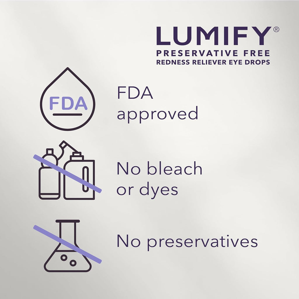 Lumify Preservative Free Eye Drops Redness Relief, Sensitive Eyes, 20 Vials