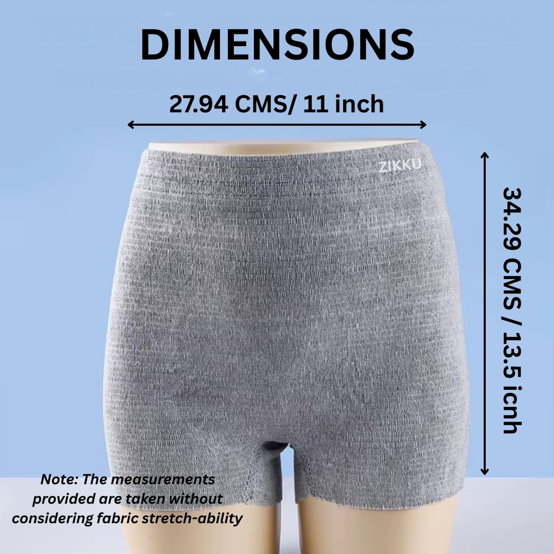 ZIKKU Pack of 4 Disposable Postpartum Maternity Panties Grey | Soft Non-Woven Breathable Fabric Post Delivery Underwear | Stretchable Maternity Care Panties for Women