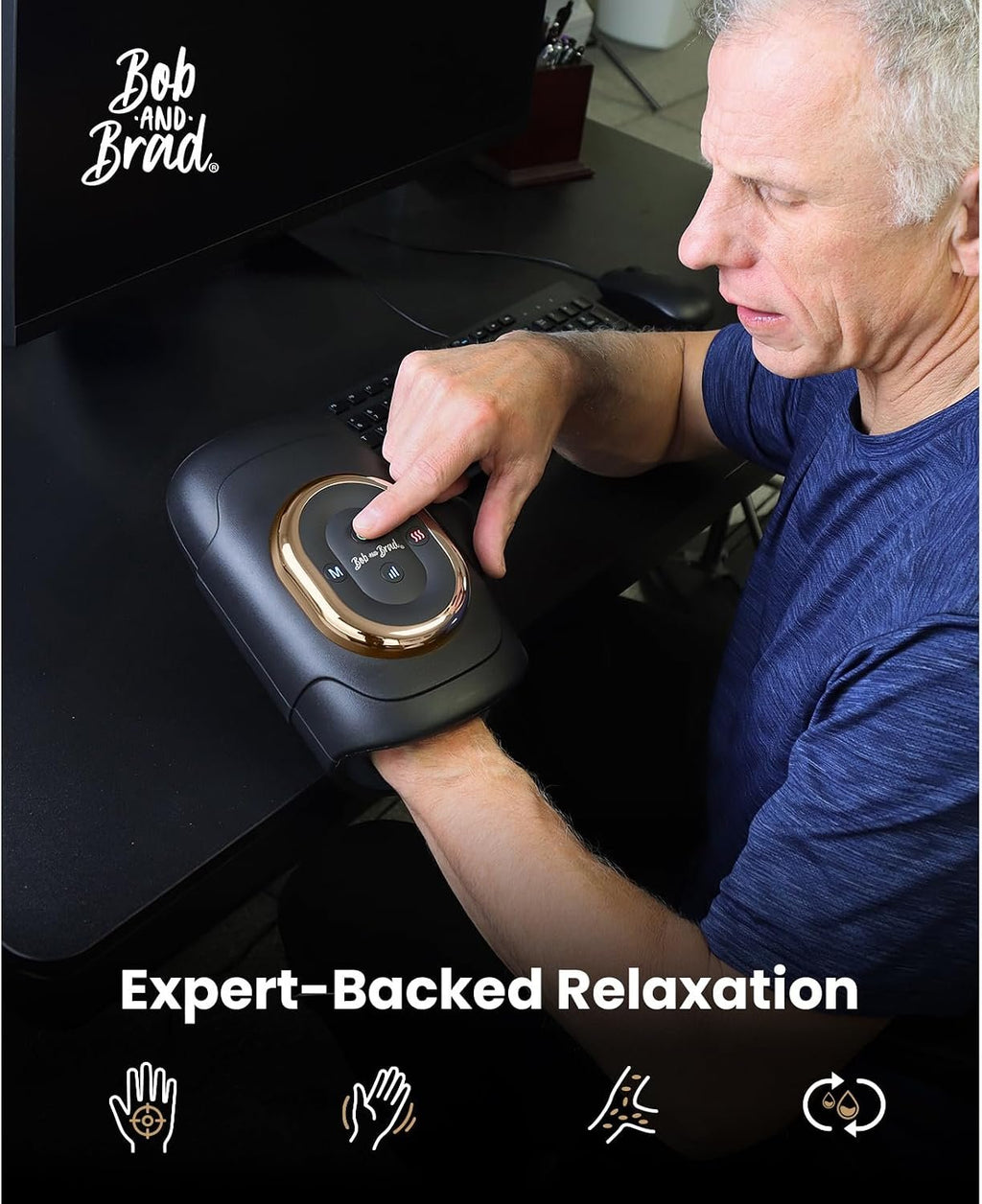 BOB AND BRAD Hand Massager with Heat and Compression, Individual Fingers | Upgraded, FSA-HSA Eligible, Portable HandSpa Pro Hand Massager for Arthritis and Carpal Tunnel, Pain Relief, Birthday Gifts