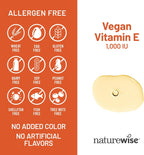 NatureWise Vitamin E 1000 IU Softgels (450mg dL-Alpha) - Vegan, Gluten-Free, Soy-Free, Non-GMO Antioxidant Dietary Supplement for Skin, Heart, Eye, and Immune Health Support - 60-Day Supply, 120 Count