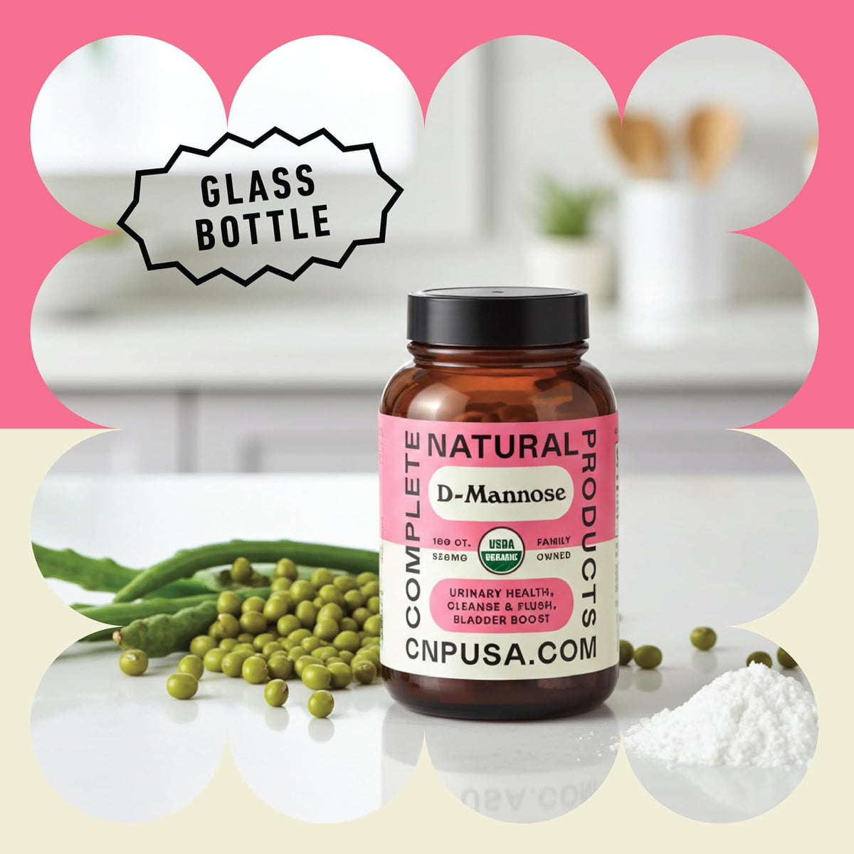 CNP | D Mannose Capsules 520mg - UTI Support, Bladder Urinary Tract Aid | Organic D mannose 520mg capsules for UTI support, urinary tract and bladder health; vegan non GMO, no fillers, kosher