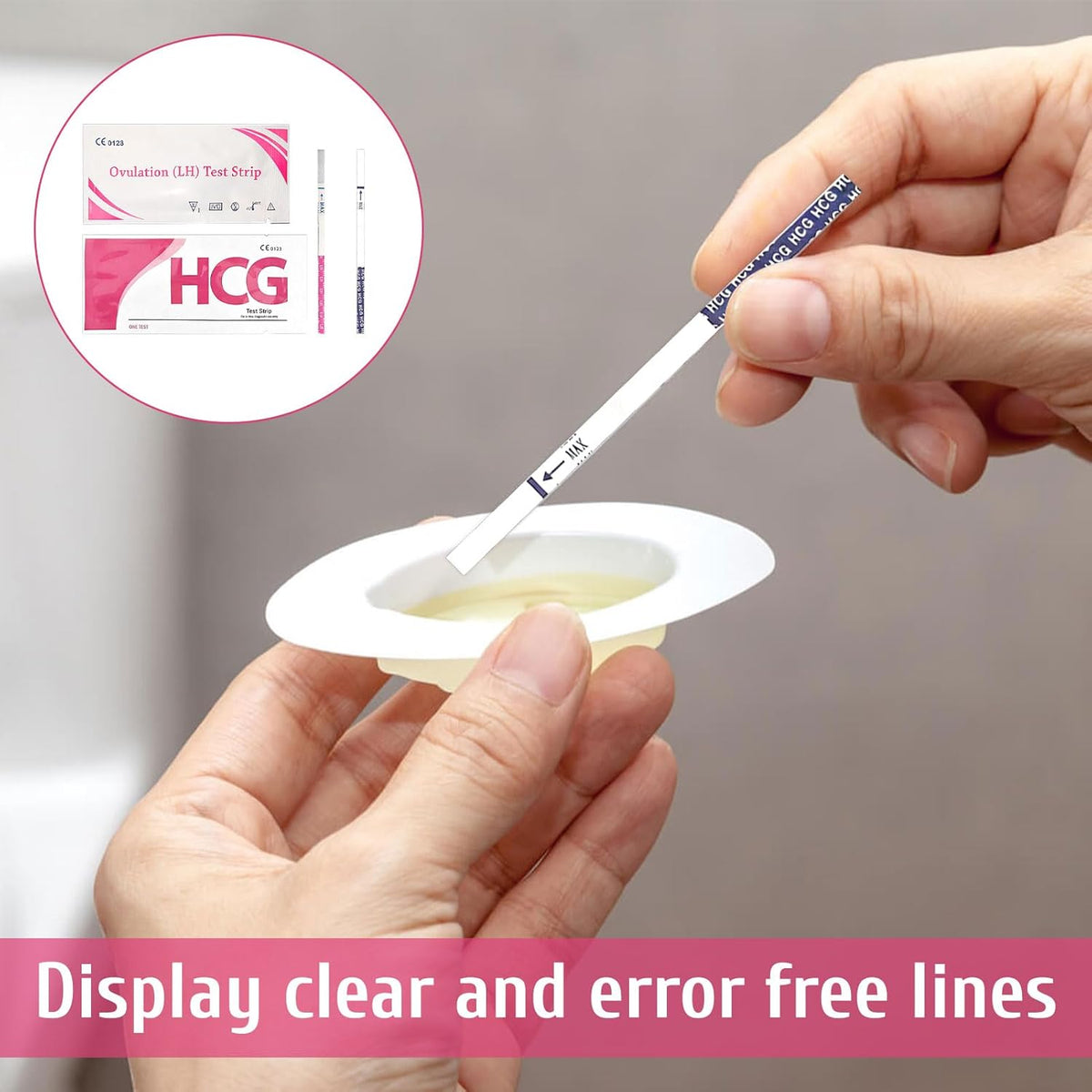 Pregnancy Test Strips, Ovulation Test Strips, Easy at Home Ovulation Strips, 40 LH + 10 HCG Fertility Tests, Ovulation and Pregnancy Test Strip, Early Detection Hygienic Home Testing Combo Kit