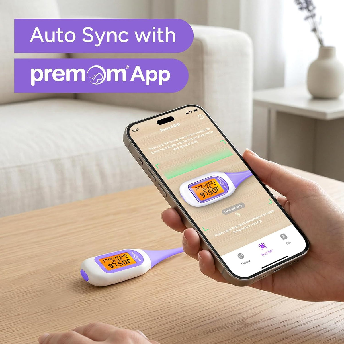 easy@Home Bluetooth Basal Body Thermometer for Adults - Fertility Prediction