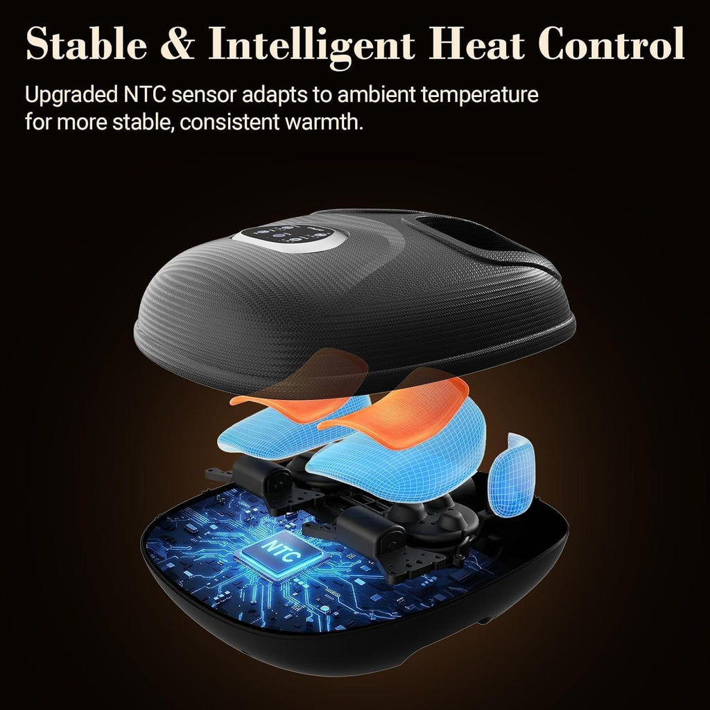 CuPiLo Foot Massager Upgraded FSA Eligible HSA, Birthday Gifts for Women | 5 Levels Compression & Vibration Massage for Plantar Fasciitis Relief, Heat & 3 Kneading, NTC Temperature Control