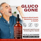(3 Pack) GlucoGone Drops - Original Premium GlucoGone Liquid Drops All Natural Ingredients Support Advanced Formula for Overall Health & Wellness, Organic Droppers, 3 Bottles for 3 Months