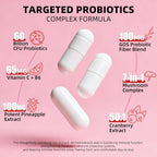 Vaginal Probiotics for Women, 60 Billion CFU with Akkermansia Probiotics and Prebiotics Supplement for Vaginigal Health, pH Balance, Moisture, Odor Control, Non-GMO, Third-Party Tested
