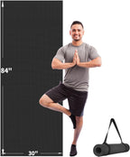 CAMBIVO Extra Long Wide Yoga Mat, Thick PVC Workout Mat | For tall and plus-size, cushioned PVC with non-slip bottom, for home gym pilates barefoot and bodyweight training