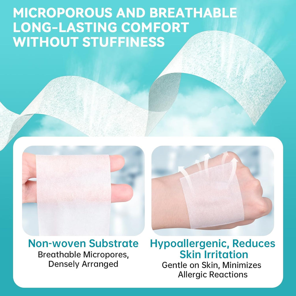 Dimora Paper Medical Tape, White, 8 Rolls, 2 Inch x 10 Yards | Hypoallergenic, For Sensitive Skin, Pain-Free Removal, Easy Tear, Waterproof