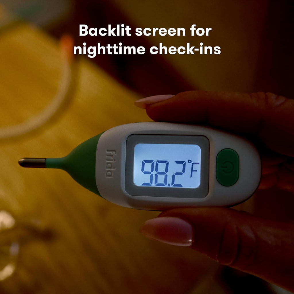 Frida Baby Digital Rectal Thermometer for Babies, Newborns & Infants | Quick & Accurate Fever Check, Water Resistant, Clear Case, Memory Holds Last 10 Readings