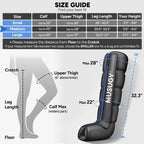 Sequential Leg Compression Massager for Circulation : Full Leg Air Compression Boots for Massage Therapy & Fatigue Relief - 9 Intensity, 6 Modes, 3 Timers for Athletes, Runners, Gym (Medium)