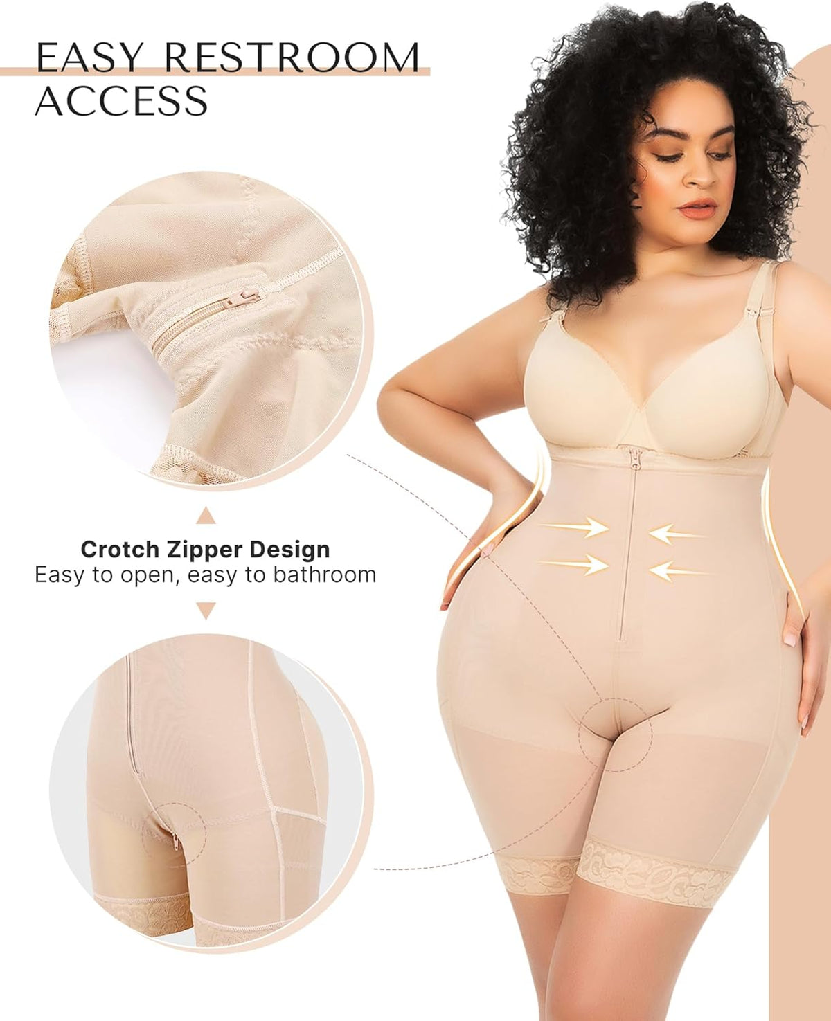 SHAPELLX Fajas Colombianas Shapewear for Women Tummy Control Plus Size Postpartum Body Shaper Butt Lifting Bodysuit