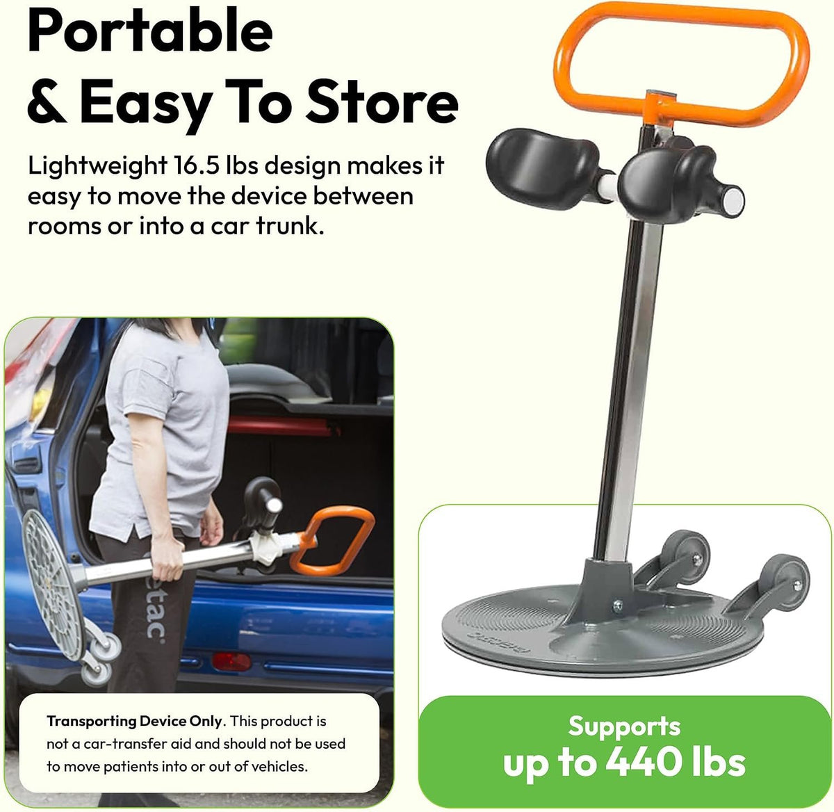 Etac Turner PRO Patient Transfer Aid, Standing Pivot Sit to Stand