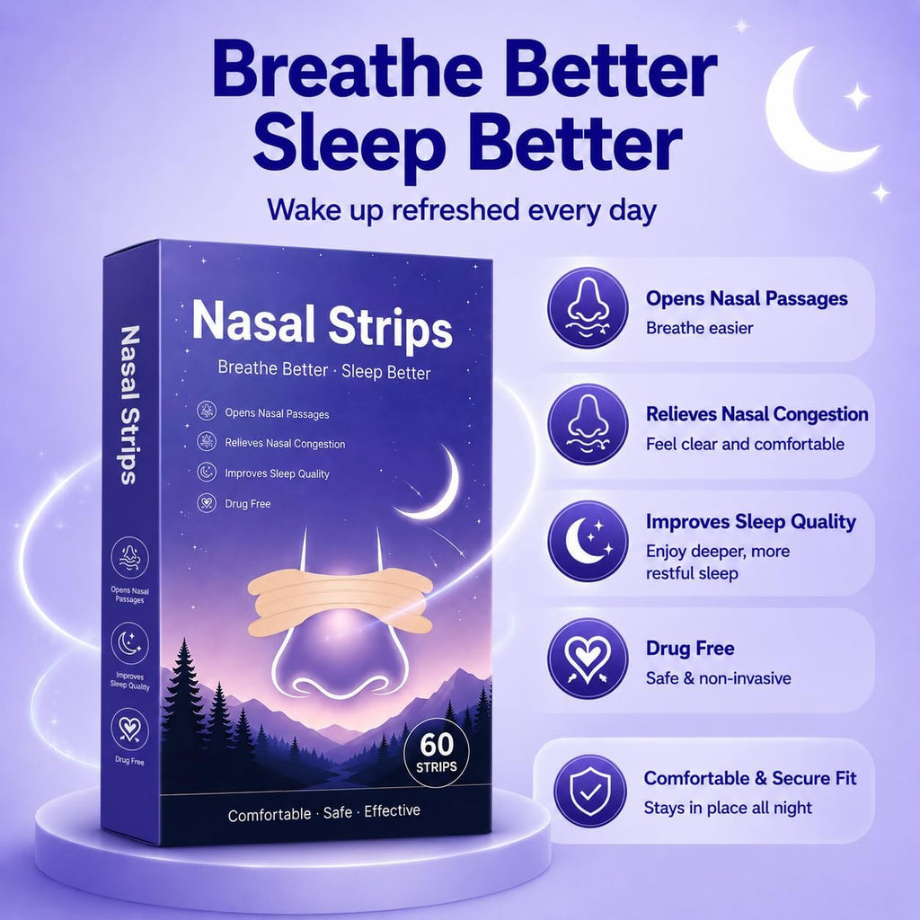 60PCS Extra Strength Nasal Strips for Snoring and Nasal Congestion Relief