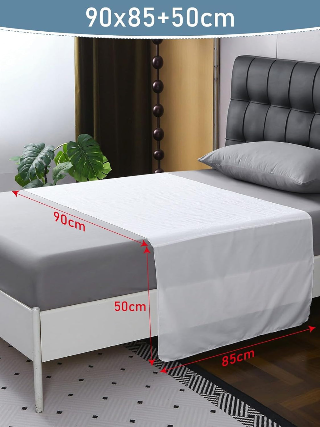 Washable Adult Bed Pads with Wings 50 cm – 90 x 85 cm (Pack of 2) – Waterproof, Absorbent – Ideal for Adults, Children and Older, for 90 cm Beds