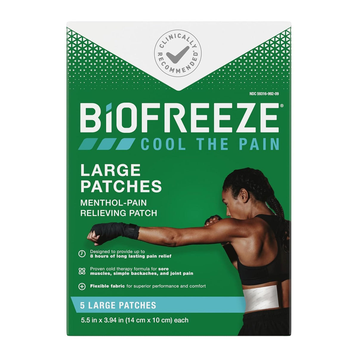 Biofreeze Pain Relief Patch, Large, 5 Patches