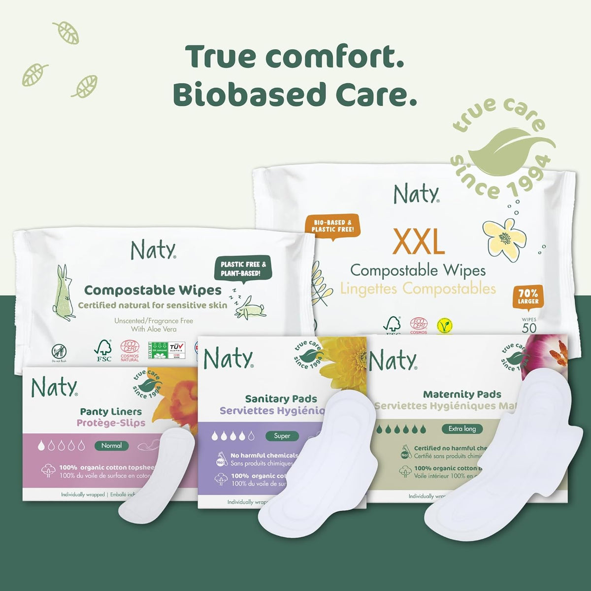 Naty Bed Protectors Organic Postpartum 10 pieces