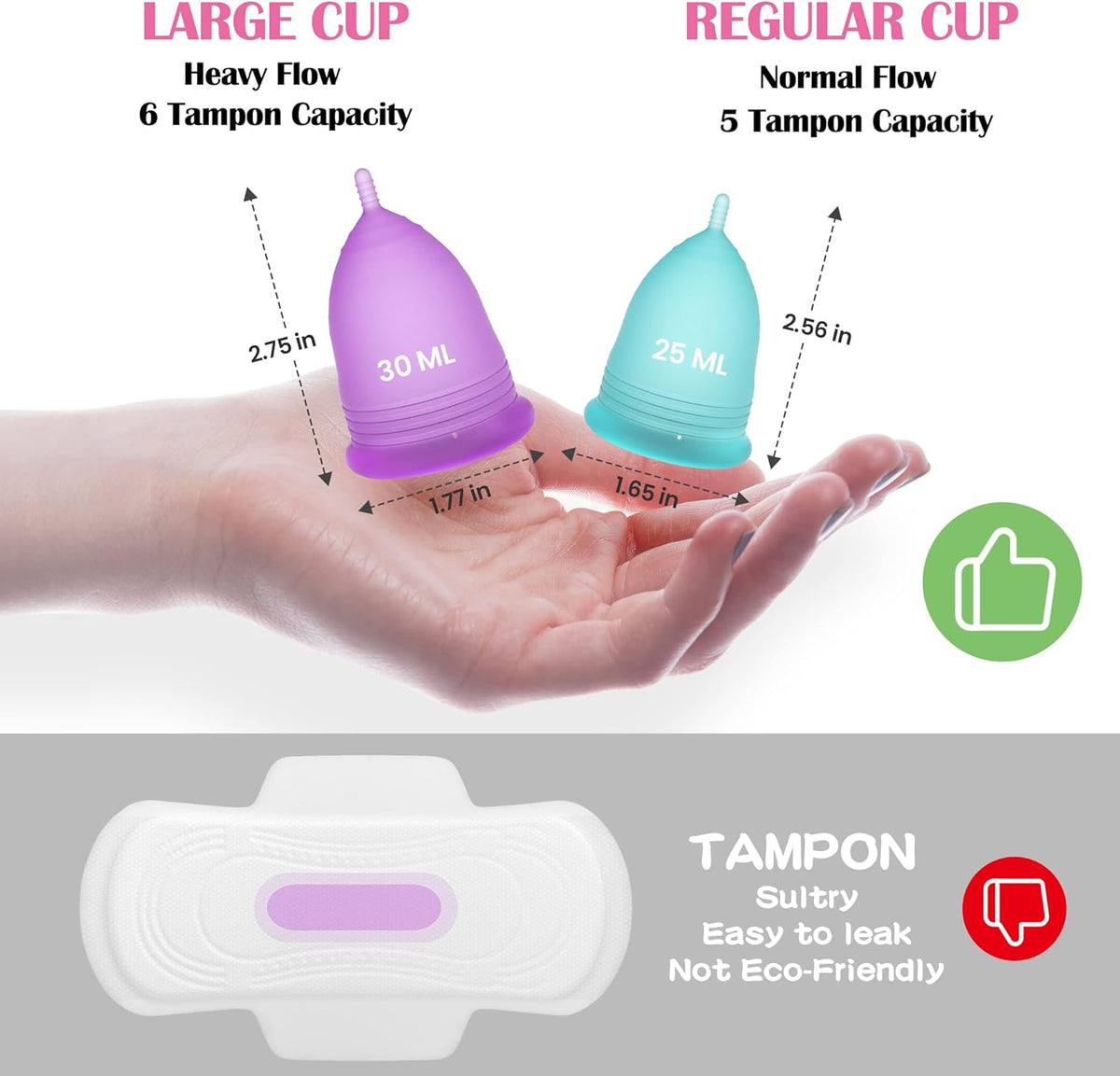 Menstrual Cup Steamer Sterilizer with 2 Reusable Menstrual Cups, Upgraded Period Cups Cleaner Wash Kit