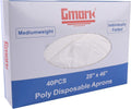 Gmark Poly Apron Individual Wrapped, Medium Weight, Disposable Polyethylene PE Aprons Waterproof, Food, Cooking 100pcs GM0002