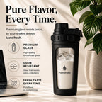Paddi Glass Protein Shaker Bottle - Odorless, BPA Free, Leak-Proof - 24 OZ | Graduated Ideal Fitness, Milkshake and Smoothies