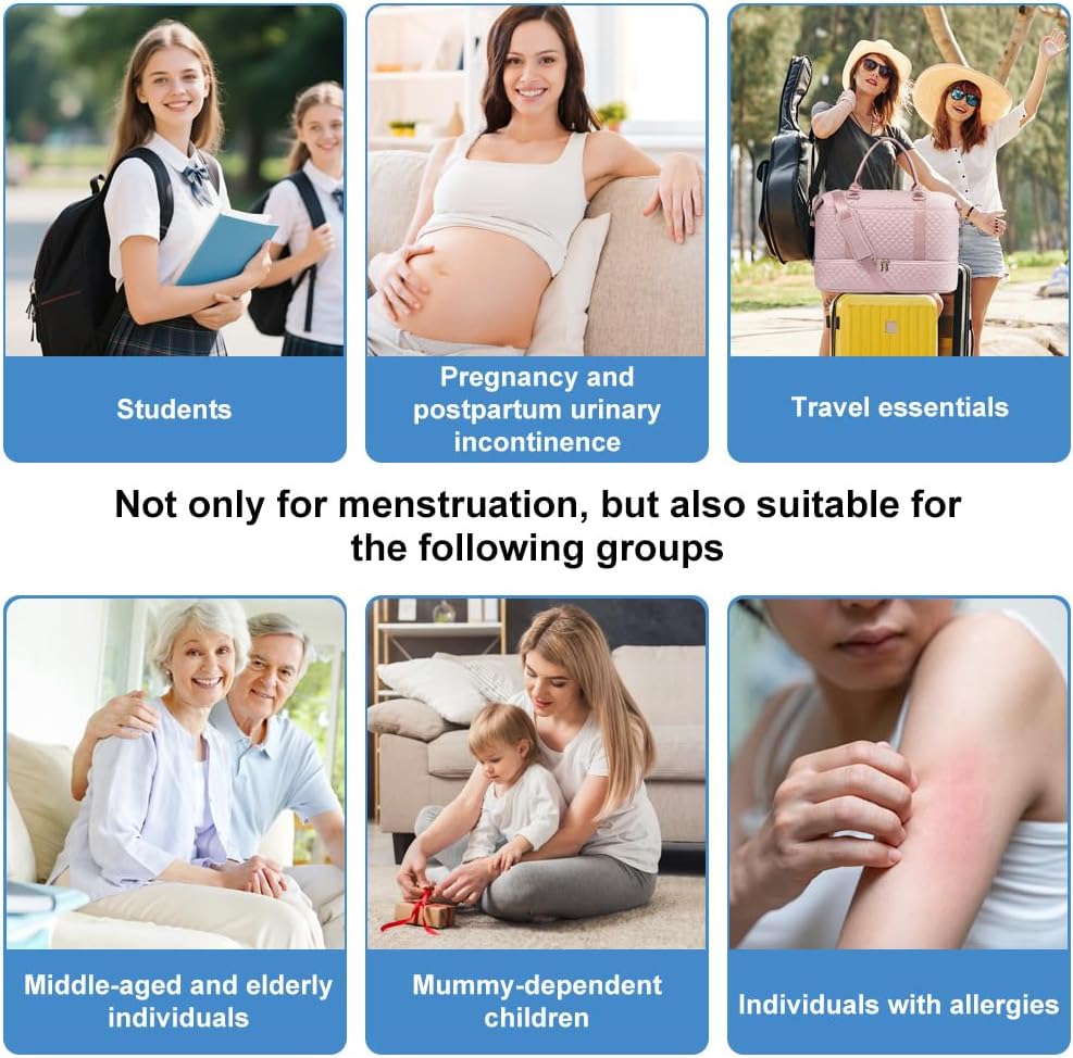 8 Pieces Reusable Sanitary Pads, 23 x 16 cm Washable Panty Protectors, Postpartum Cotton Hygienic Towel, for Menstruation, Leakproof Design, Comfortable, Suitable for All Women.