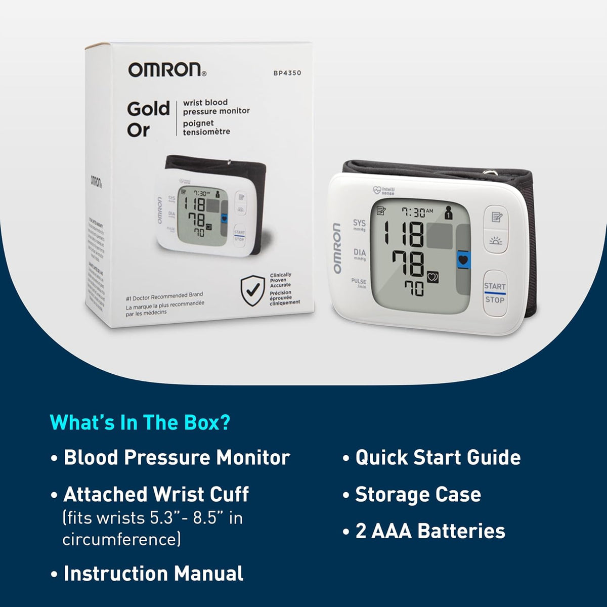 OMRON Gold Wireless Wrist Blood Pressure Monitor for Home Use | #1 Doctor & Pharmacist Recommended Brand - Clinically Validated - Connect App