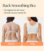 CYDREAM Zip Front Closure Wireless Bras for Women Full Coverage Post Surgery Compression Back Smoothing Comfort Adjustable